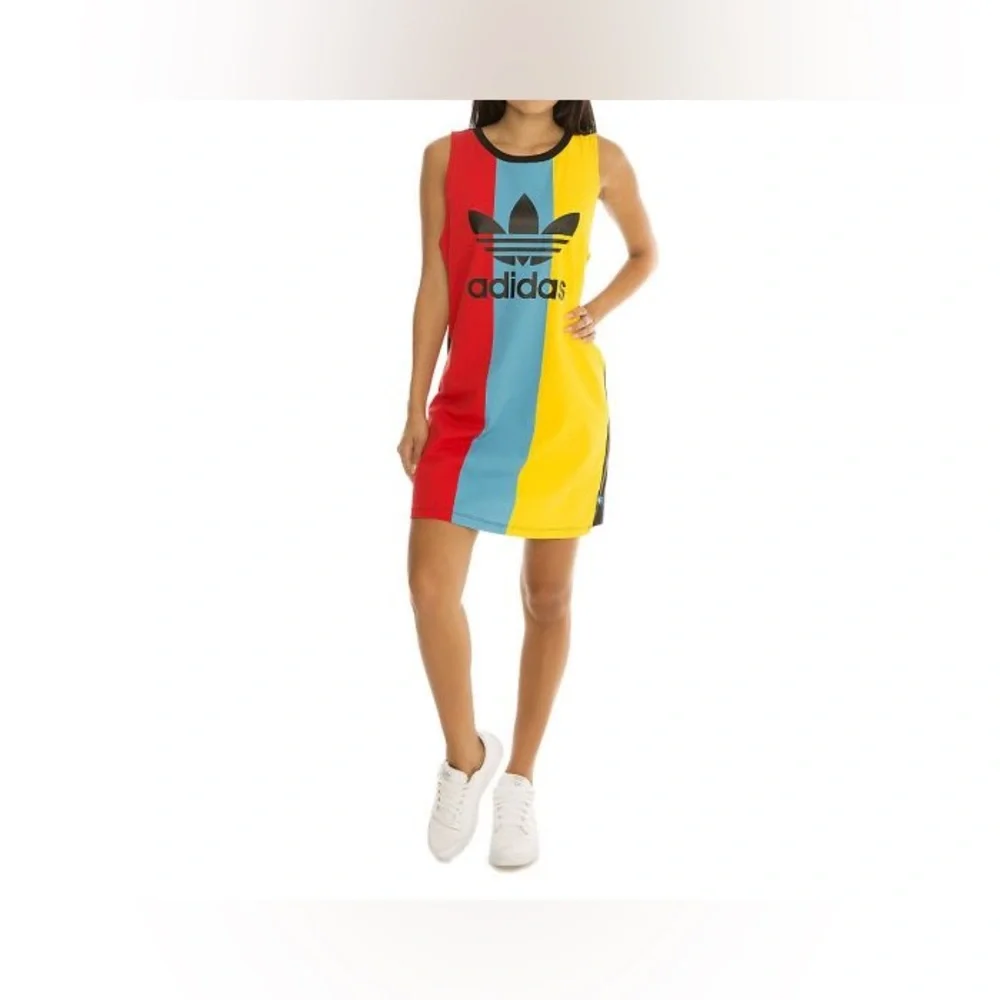 Adidas Trefoil Primary Colours Tank Dress - Picture 2 of 6